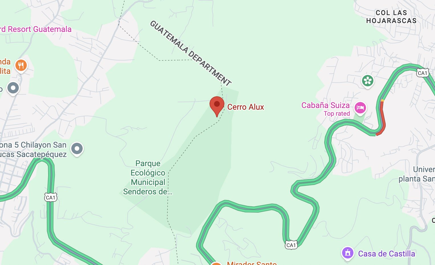 Mapa de la sede Central, Cerro Alux